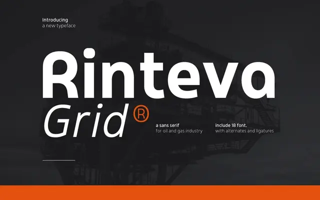 Rinteva Grid – Sans for Oil & Gas Industry specimen from Twinletter