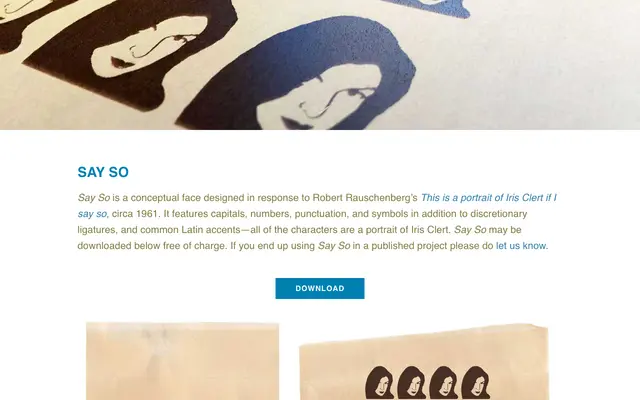 Say So specimen from Type Brut