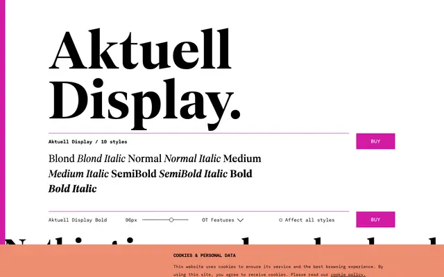 Aktuell Display specimen from TYPE BY