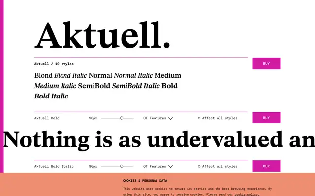 Aktuell specimen from TYPE BY