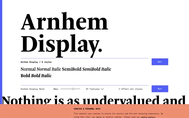 Arnhem Display specimen from TYPE BY