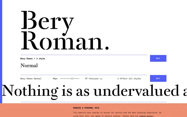 Bery Roman specimen from TYPE BY
