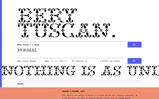 Bery Tuscan specimen from TYPE BY