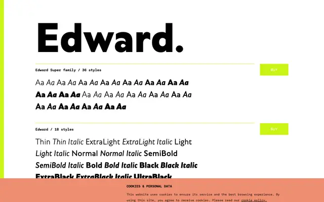 Edward specimen from TYPE BY