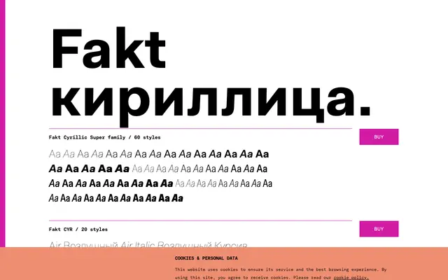 Fakt Cyrillic specimen from TYPE BY