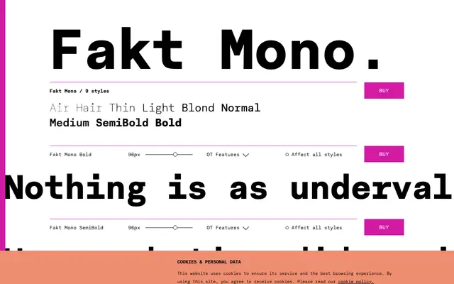 Fakt Mono specimen from TYPE BY