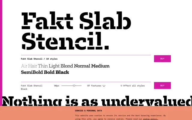 Fakt Slab Stencil specimen from TYPE BY