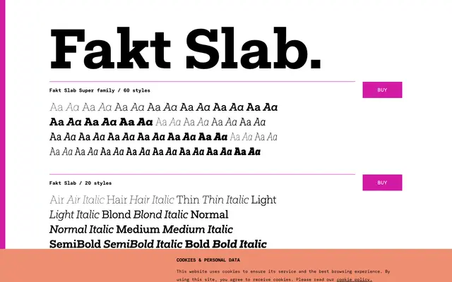 Fakt Slab specimen from TYPE BY