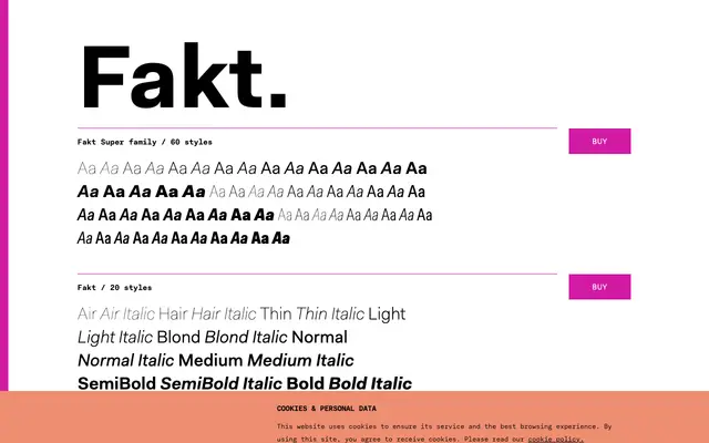 Fakt specimen from TYPE BY