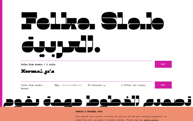 Felka Slab Arabic specimen from TYPE BY