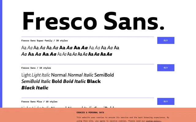 Fresco Sans specimen from TYPE BY