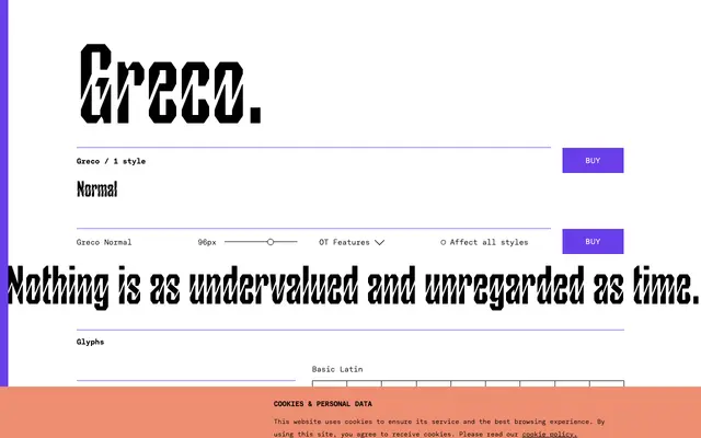Greco specimen from TYPE BY