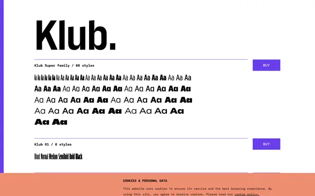 Klub specimen from TYPE BY