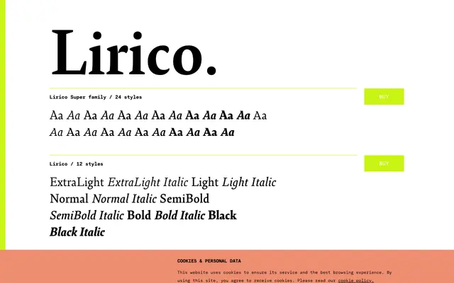 Lirico specimen from TYPE BY