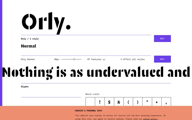 Orly specimen from TYPE BY