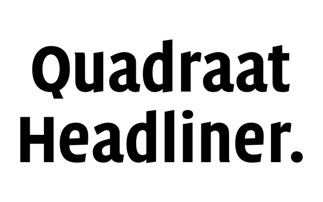 Quadraat Headliner specimen from TYPE BY