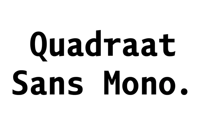 Quadraat Sans Mono specimen from TYPE BY