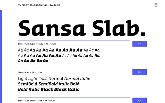 Sansa Slab specimen from TYPE BY