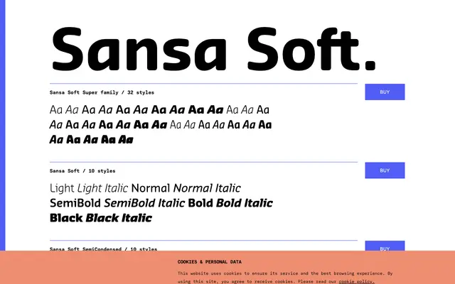 Sansa Soft specimen from TYPE BY