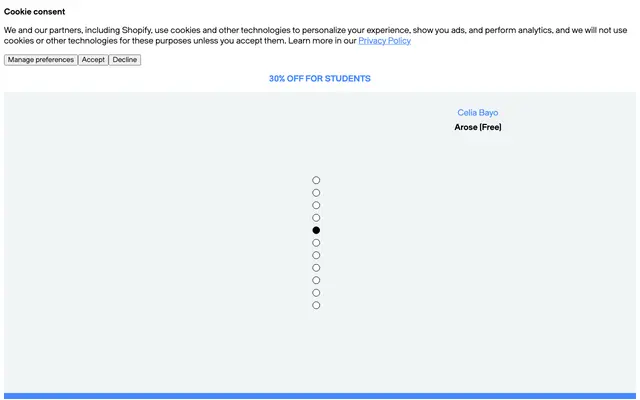 Arose (Free) specimen from Type Department