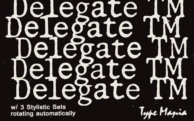 Delegate TM specimen from Type Mania