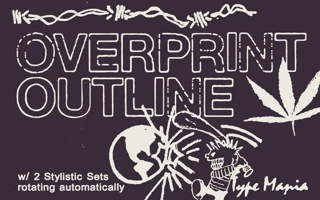 Overprint Outline TM specimen from Type Mania