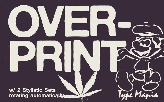 Overprint TM specimen from Type Mania