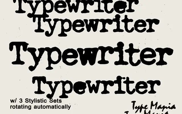 Typewriter TM specimen from Type Mania