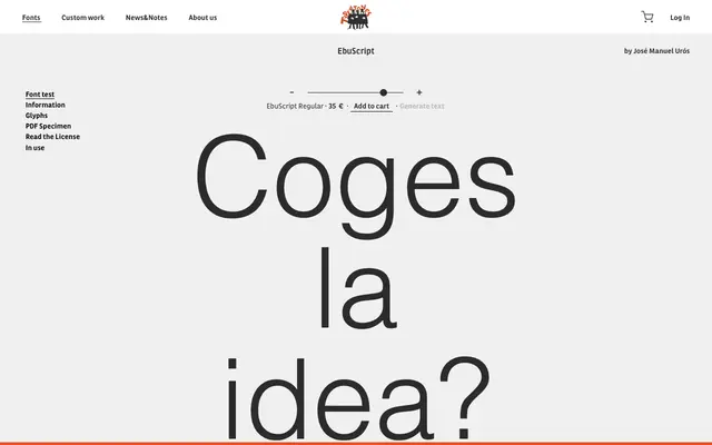EbuScript specimen from Type-ø-tones