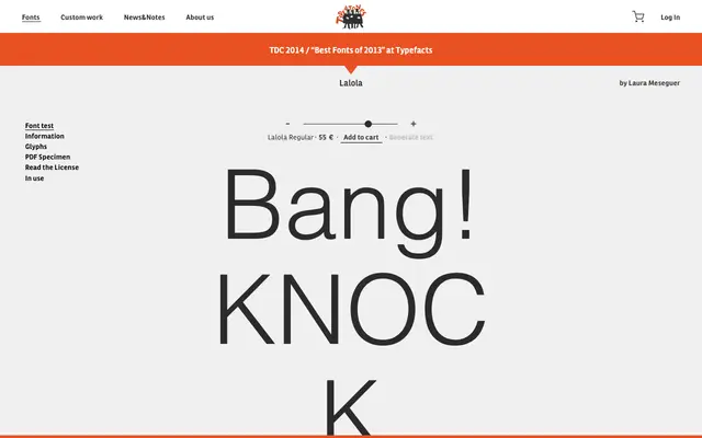 Lalola specimen from Type-ø-tones