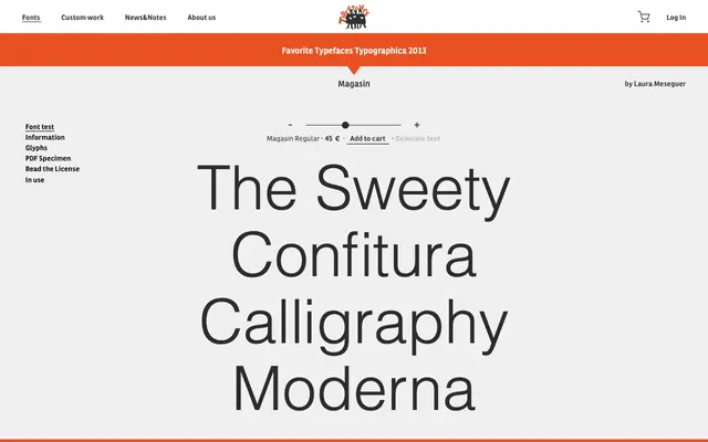 Magasin specimen from Type-ø-tones