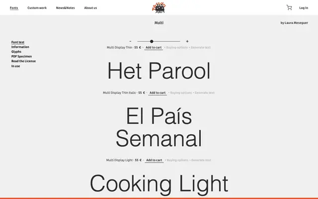 Multi specimen from Type-ø-tones