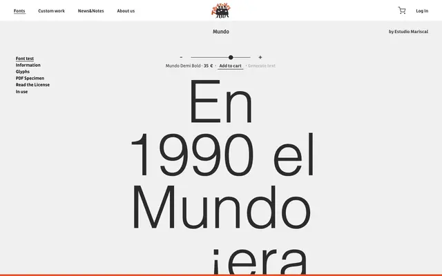 Mundo specimen from Type-ø-tones