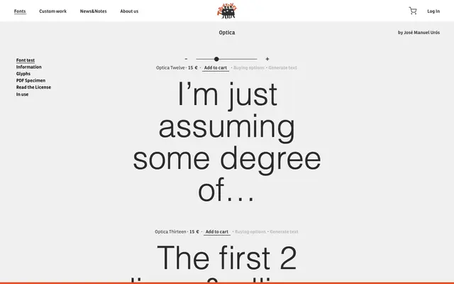Optica specimen from Type-ø-tones