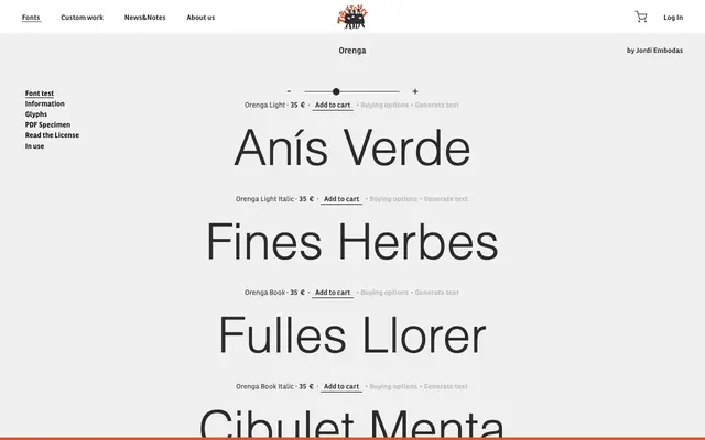 Orenga specimen from Type-ø-tones