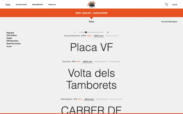 Placa specimen from Type-ø-tones