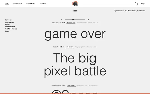 Poca specimen from Type-ø-tones