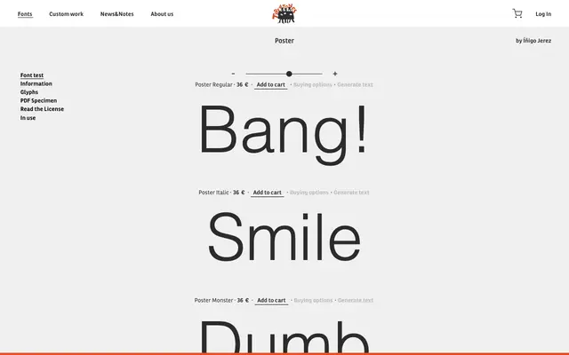 Poster specimen from Type-ø-tones
