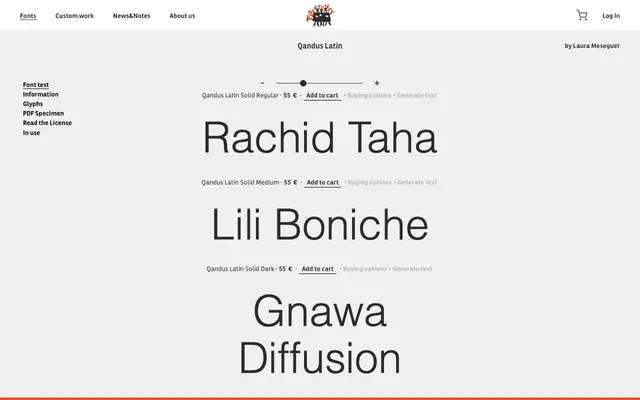 Qandus Latin specimen from Type-ø-tones