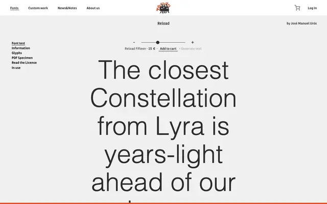 Reload specimen from Type-ø-tones