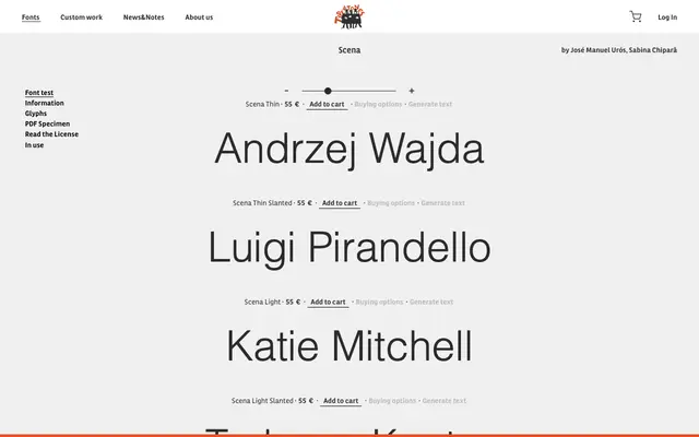Scena specimen from Type-ø-tones