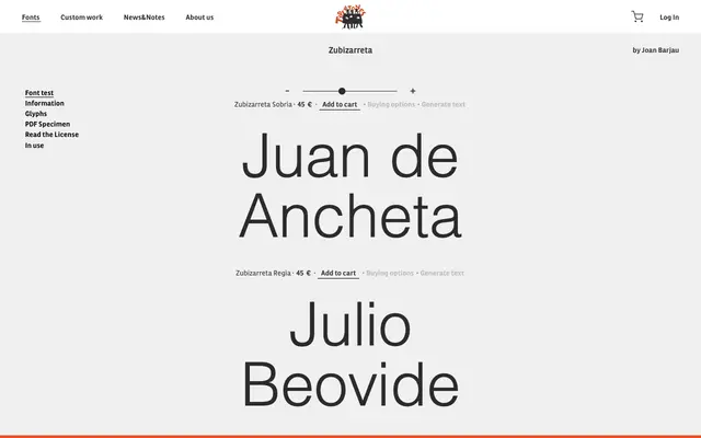 Zubizarreta specimen from Type-ø-tones