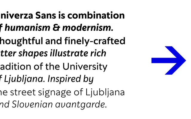 Univerza Sans specimen from Type Salon