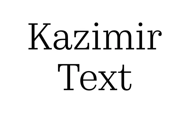 Kazimir Text specimen from type.today