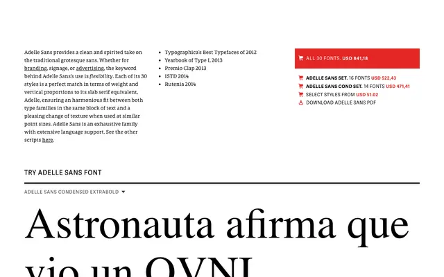 Adelle Sans specimen from TypeTogether