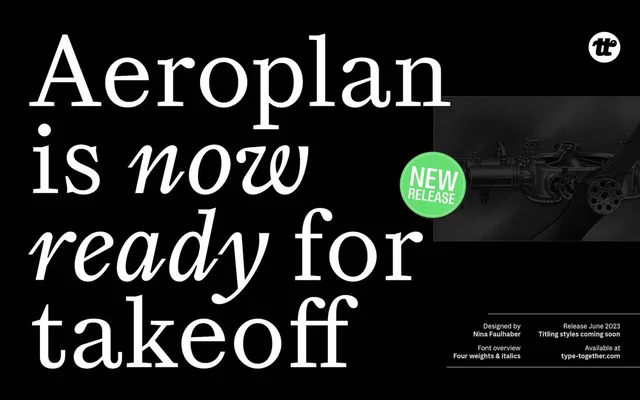 Aeroplan specimen from TypeTogether