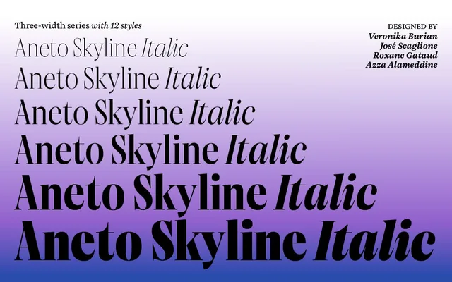Aneto Skyline specimen from TypeTogether