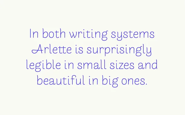 Arlette specimen from TypeTogether