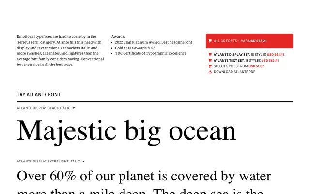 Atlante specimen from TypeTogether