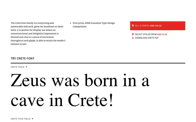 Crete specimen from TypeTogether